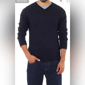 Novica Men's Peruvian Alpaca Wool Blend Classic Pullover V- neck Sweater, Sz XL